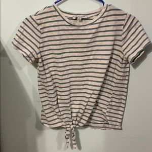 Green Envelope- Green Striped Tee